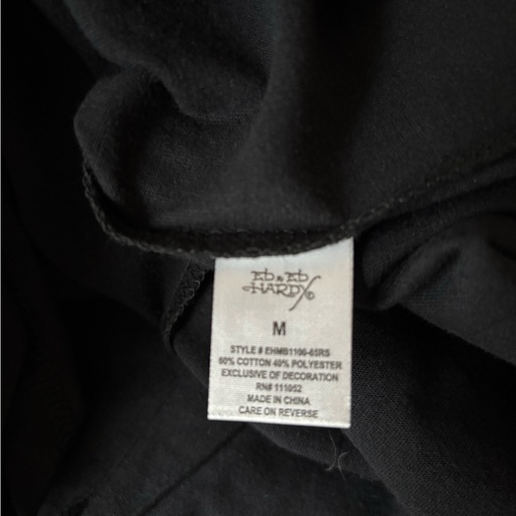 Ed Hardy Retro Rhinestone Tiger Black Tee Y2K Medium - Picture 5 of 5